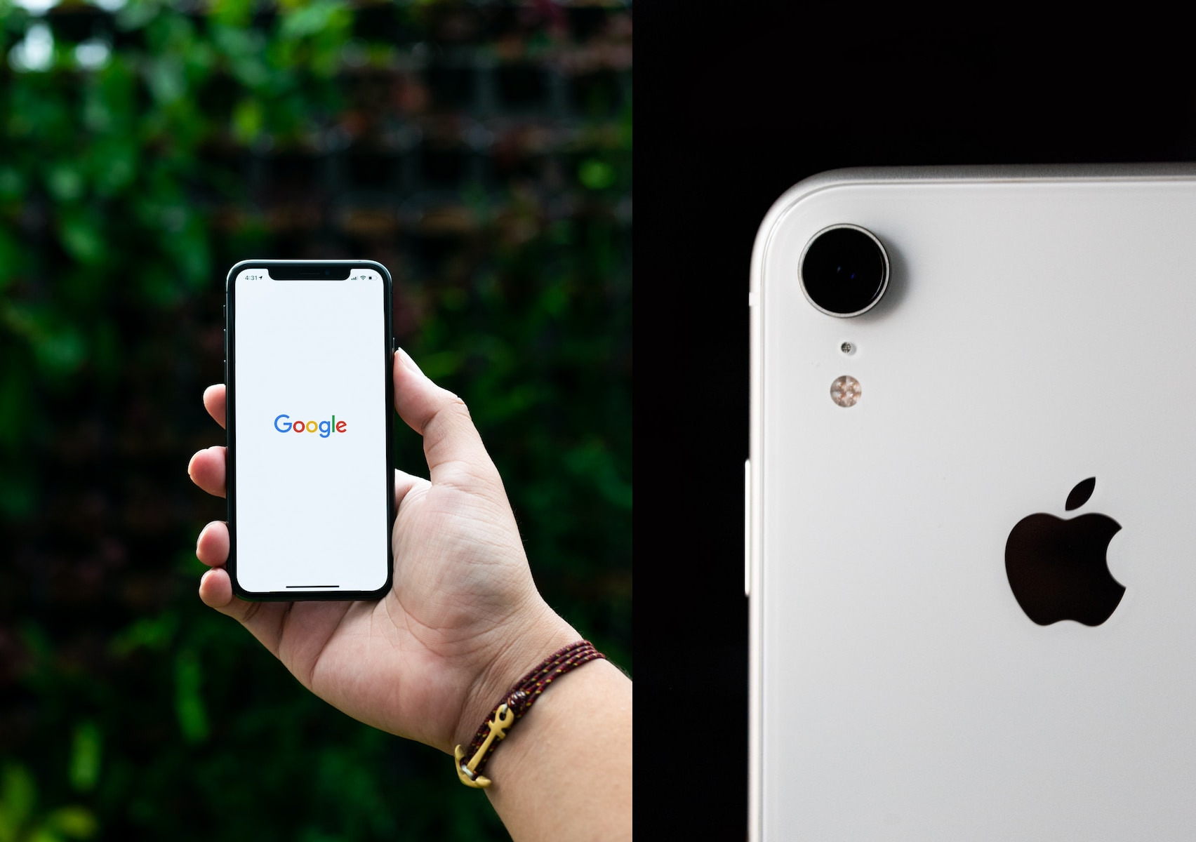 Apple and Google logos representing their partnership to combat unwanted Bluetooth tracker stalking